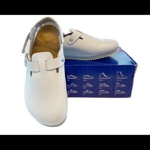 Birkenstock Mens Tokio Super Grip White Leather Slingbacks Size 43 US